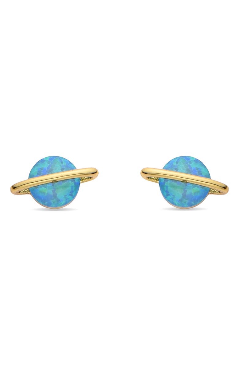 EYE CANDY LOS ANGELES Saturn Opal Stud Earrings, Alternate, color, Gold