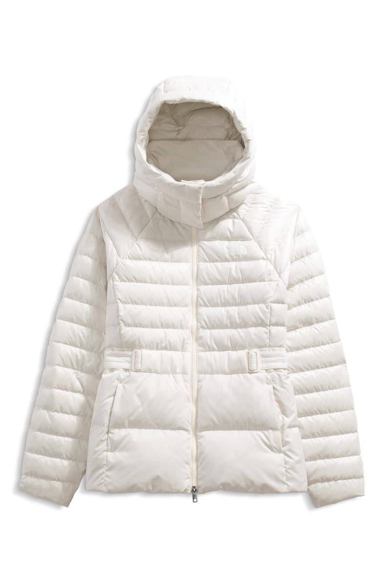 The North Face Metropolis Water Repellent 600 Fill Power Down Hooded Jacket, Alternate, color, White Dune