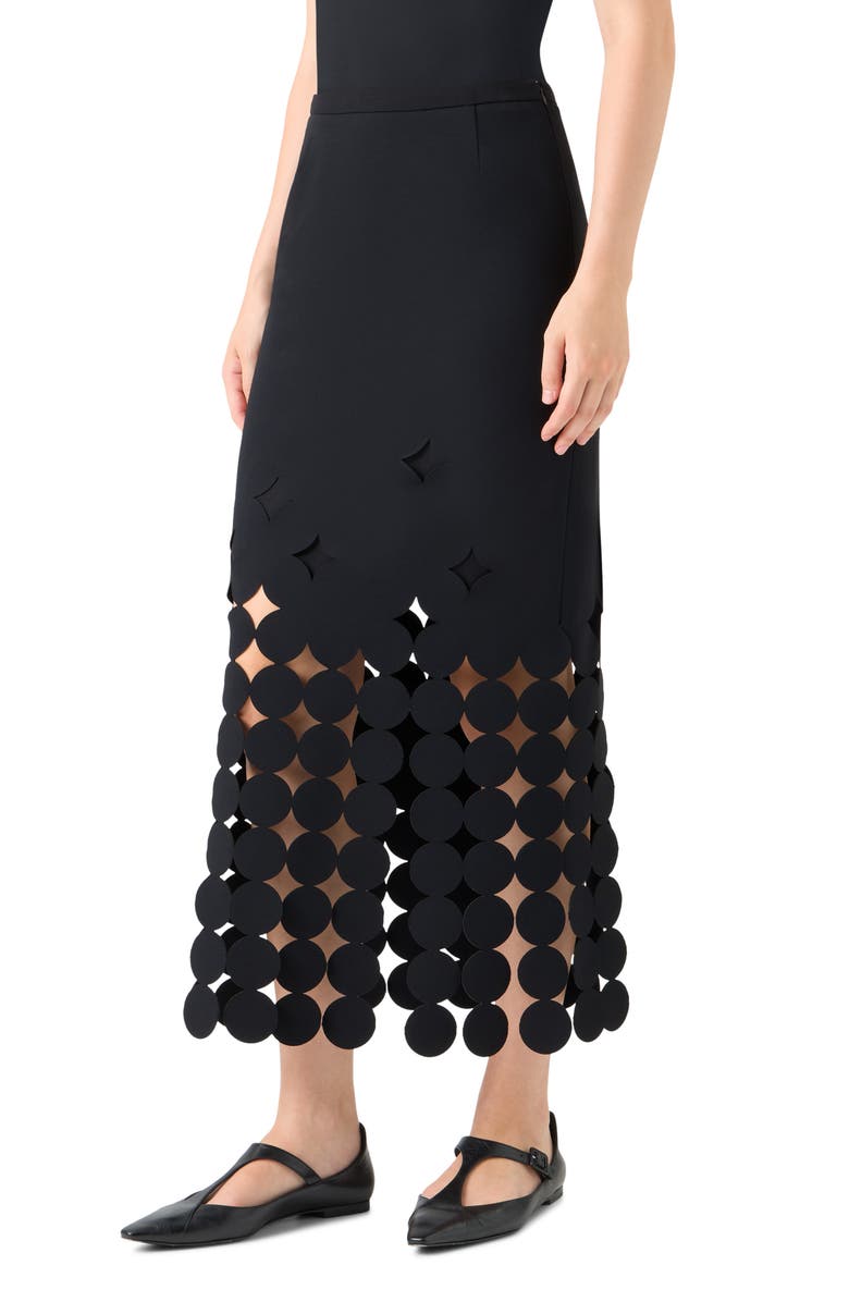 Akris punto Dot Cutout Skirt, Alternate, color, Black