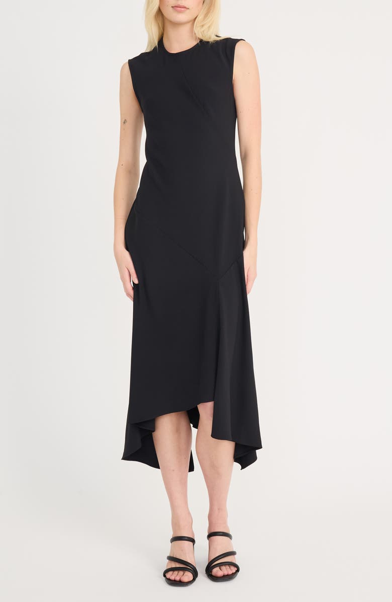 Luxely Beach Crepe Asymmetric Midi Dress, Main, color,