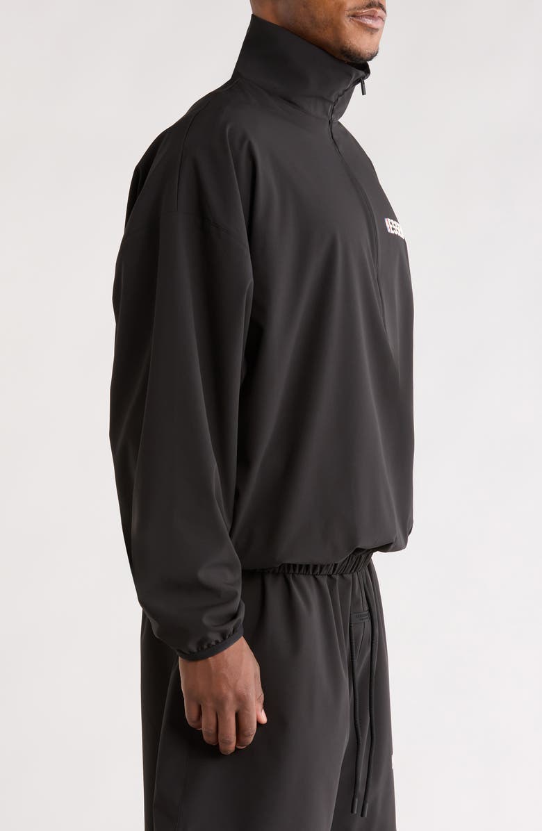 Fear of God Essentials x NBA Half Zip Track Jacket, Alternate, color, Black