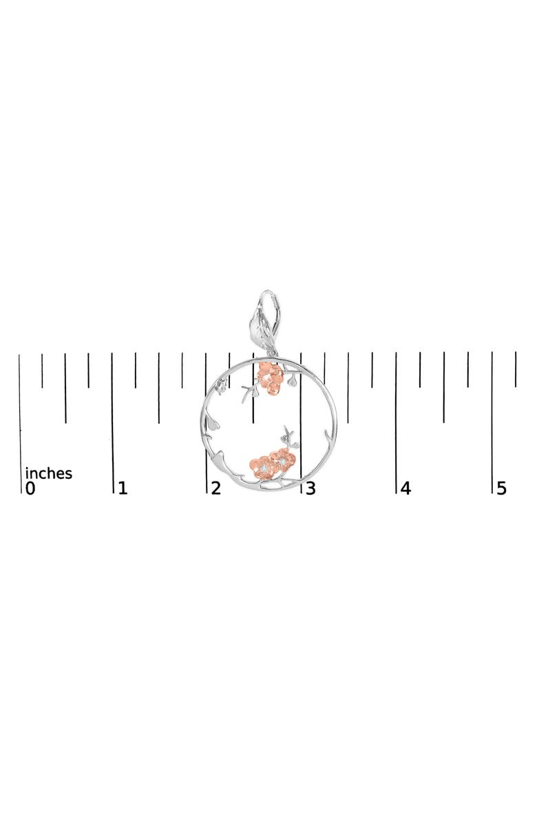 Haus of Brilliance Rose Gold Plated Silver 1/10 Ct Diamond Floral Hoop Earrings, Alternate, color, White