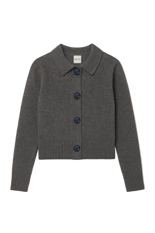 Vir Vita Kaia Cardigan In Gray