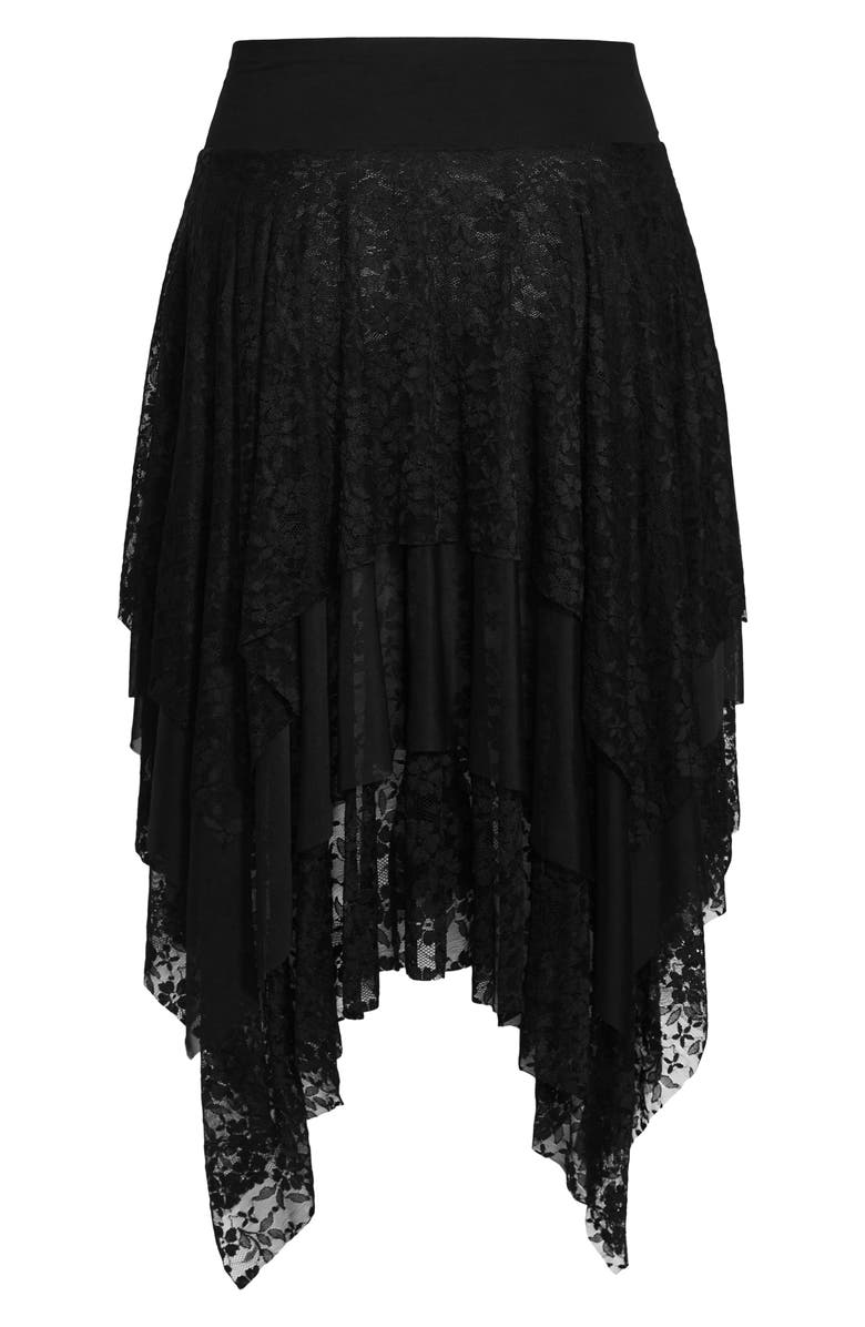 City Chic Elizabeth Handkerchief Hem Lace Maxi Skirt, Alternate, color, 