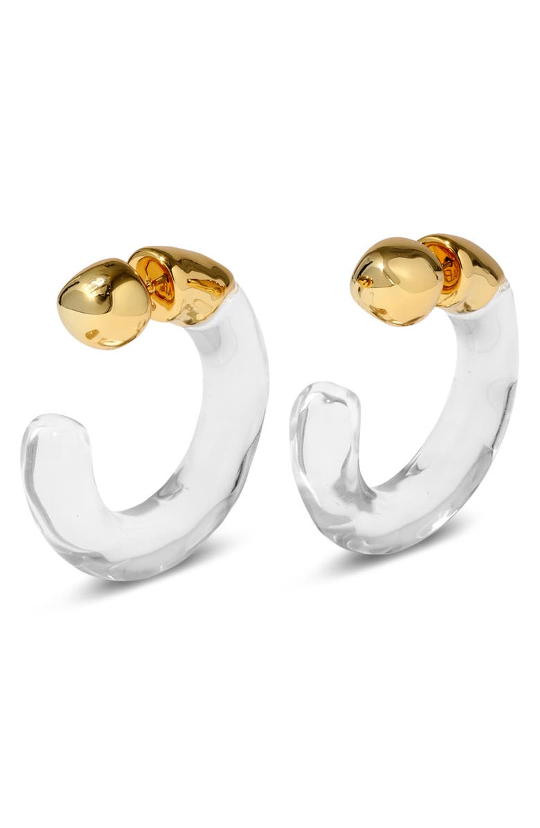 Alexis Bittar Liquid Lucite Front/Back Hoop Earrings, Alternate, color, Gold/ Lucite