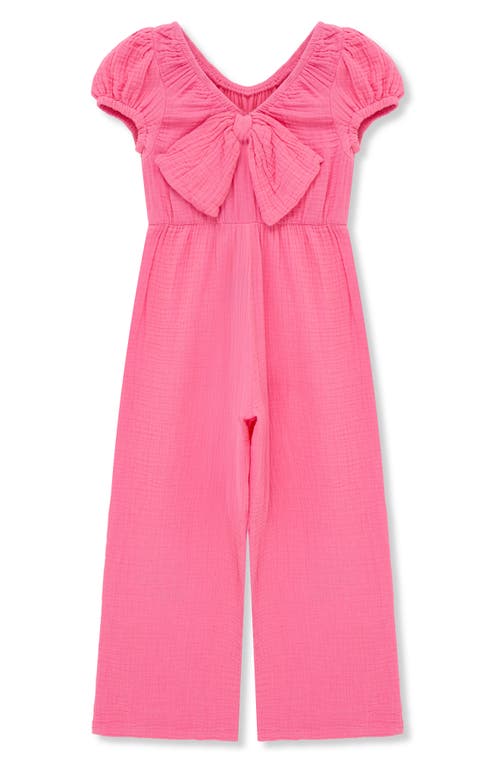 Peek Aren't You Curious Kids' Embroidered Cotton Gauze Jumpsuit In Pink
