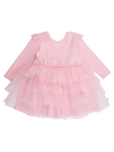 Toddler Girls Flutter Tulle Long Sleeve Twirl Dress