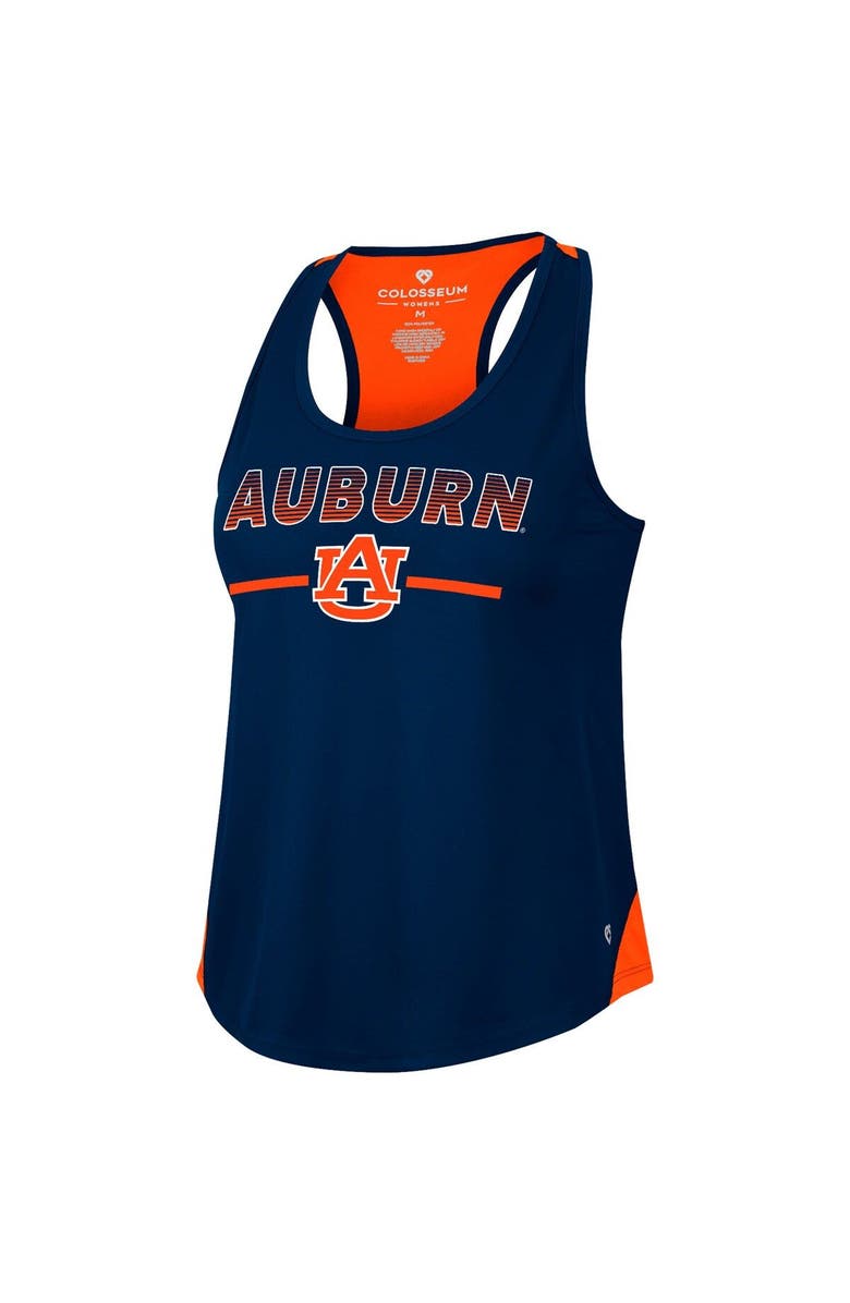 COLOSSEUM Women's Colosseum Navy Auburn Tigers Sachs 2-Hit Scoop Neck Racerback Tank Top, Alternate, color,