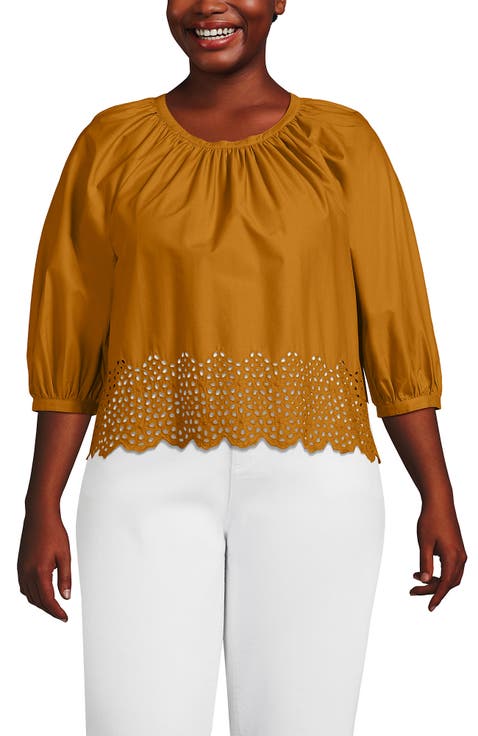 Gathered Eyelet Top