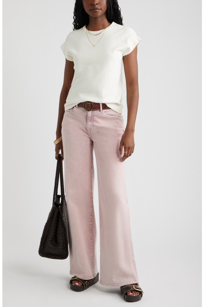 High Waist Wide Leg Jeans, Alternate, color, PINK OVER DYE