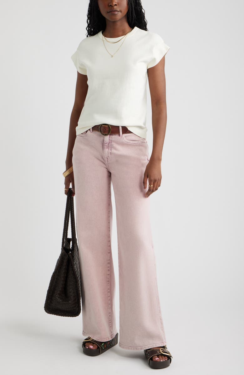 Treasure & Bond High Waist Wide Leg Jeans, Alternate, color, Pink Over Dye