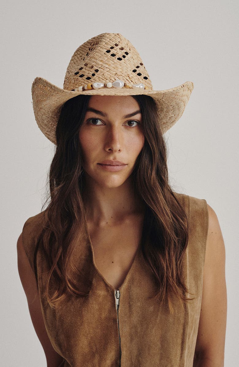 Lack of Color Sol Raffia Cowboy Hat, Alternate, color, Natural