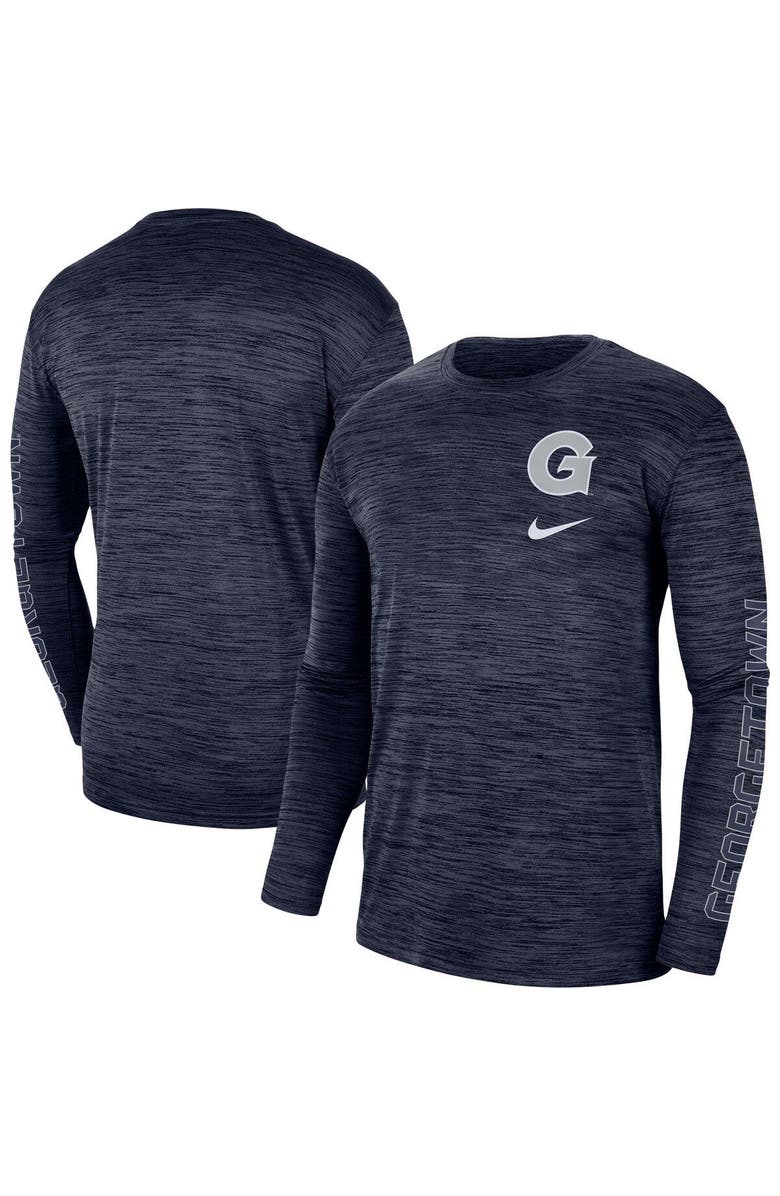 Nike Men's Nike Navy Georgetown Hoyas Velocity Legend Team Performance Long Sleeve T-Shirt, Alternate, color,