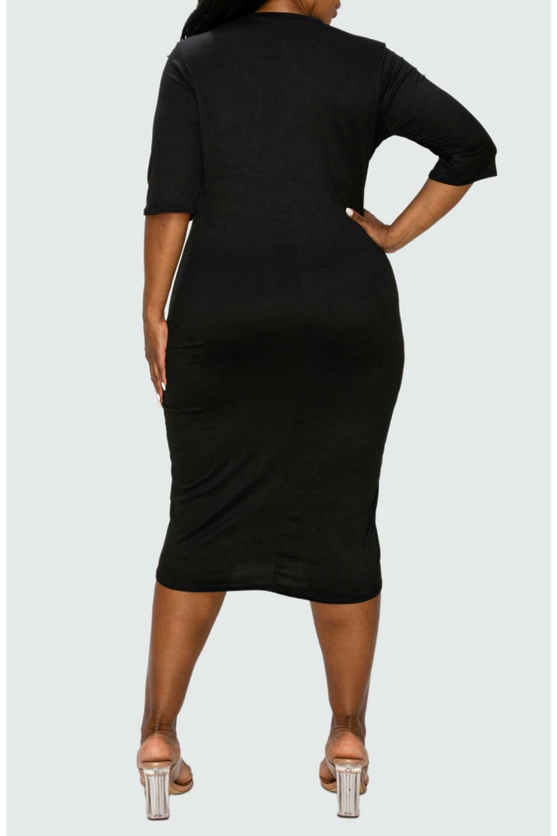 Mona Midi Dress, Alternate, color, BLACK