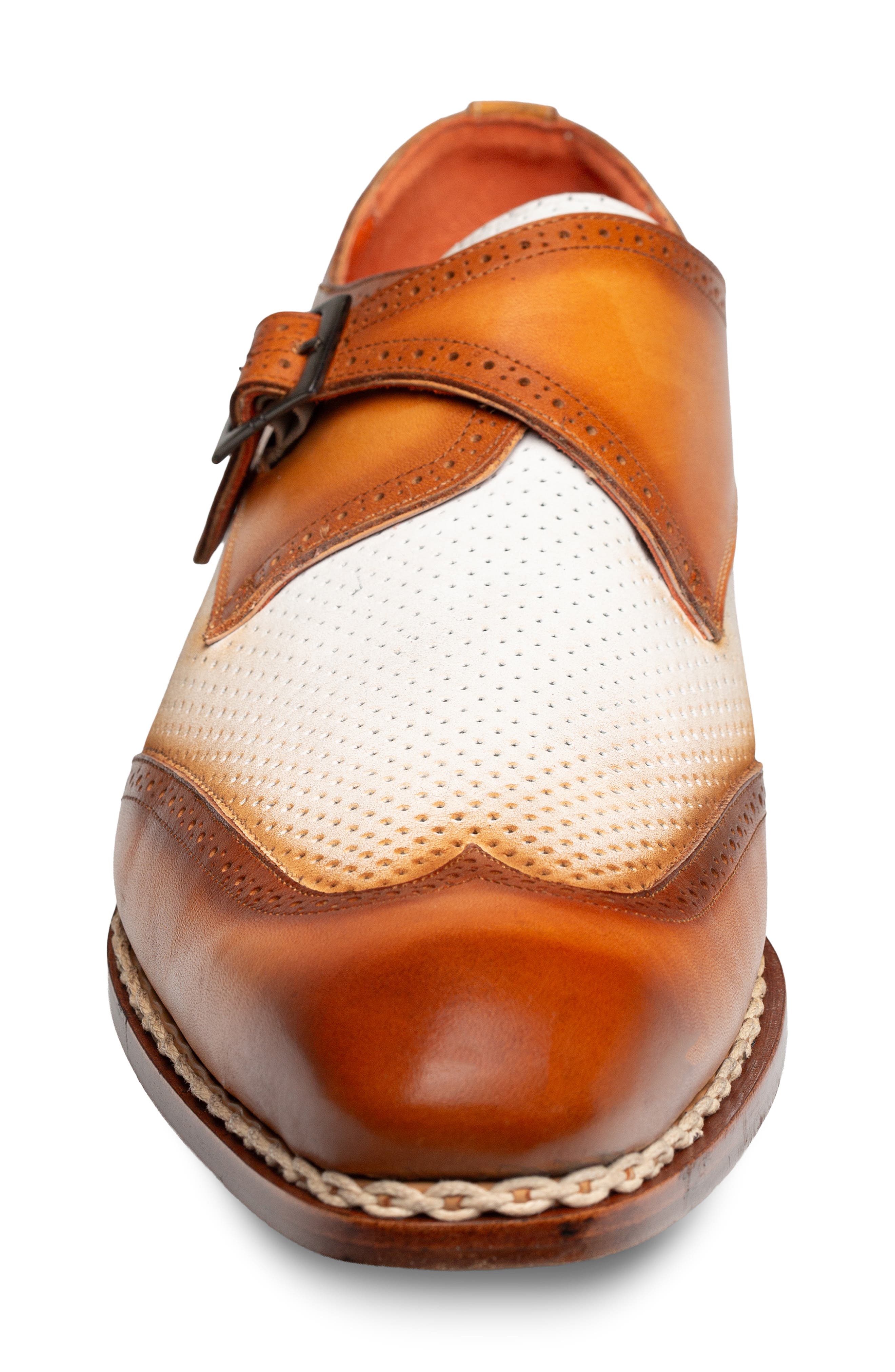 Mezlan Blanes Monk Strap Shoe, Alternate, color, Camel/ Bone