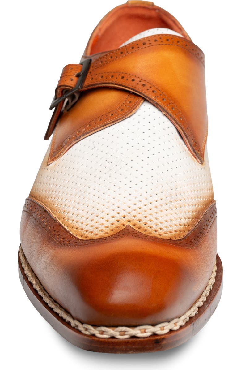 Mezlan Blanes Monk Strap Shoe, Alternate, color, Camel/ Bone