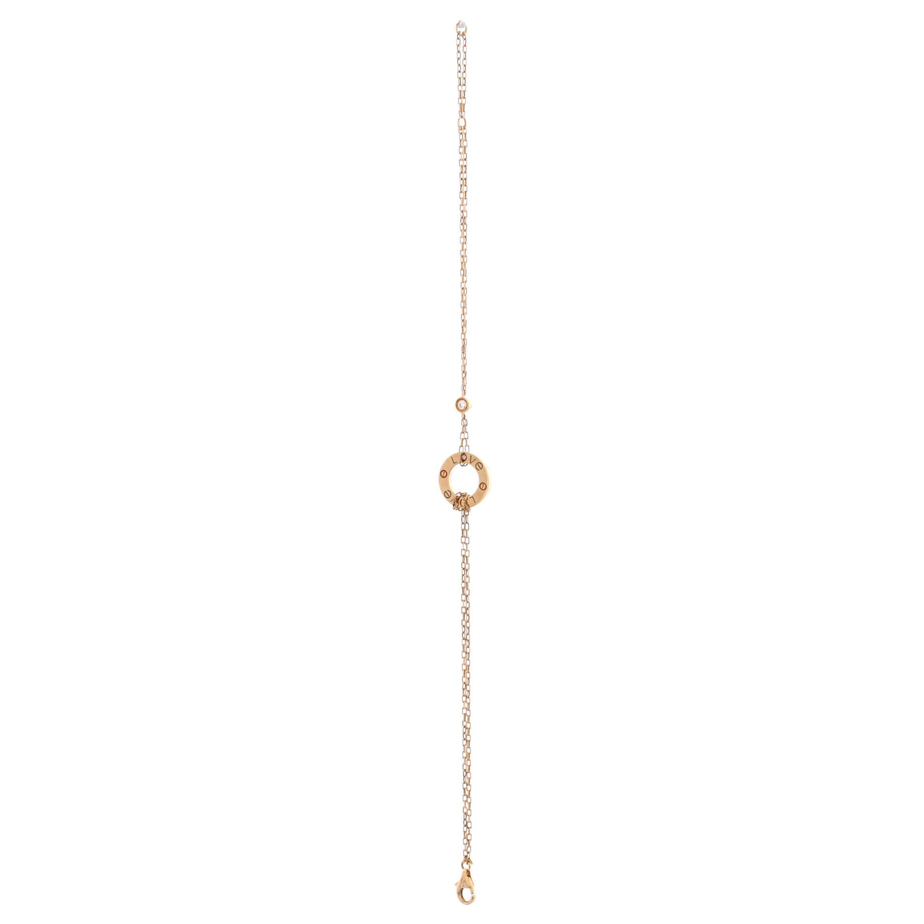 2 Diamonds Love Bracelet 18K Yellow Gold with Diamonds, Alternate, color, Metallic Gold