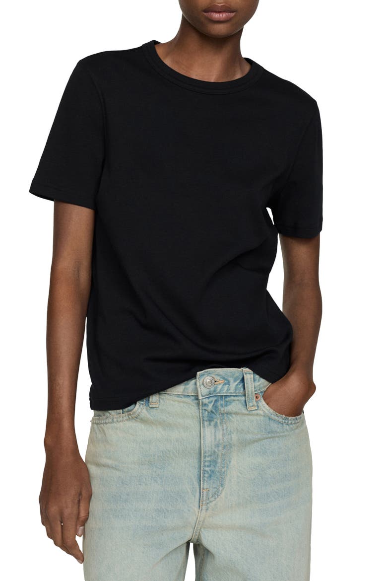 Rita Cotton T-Shirt, Main, color, BLACK