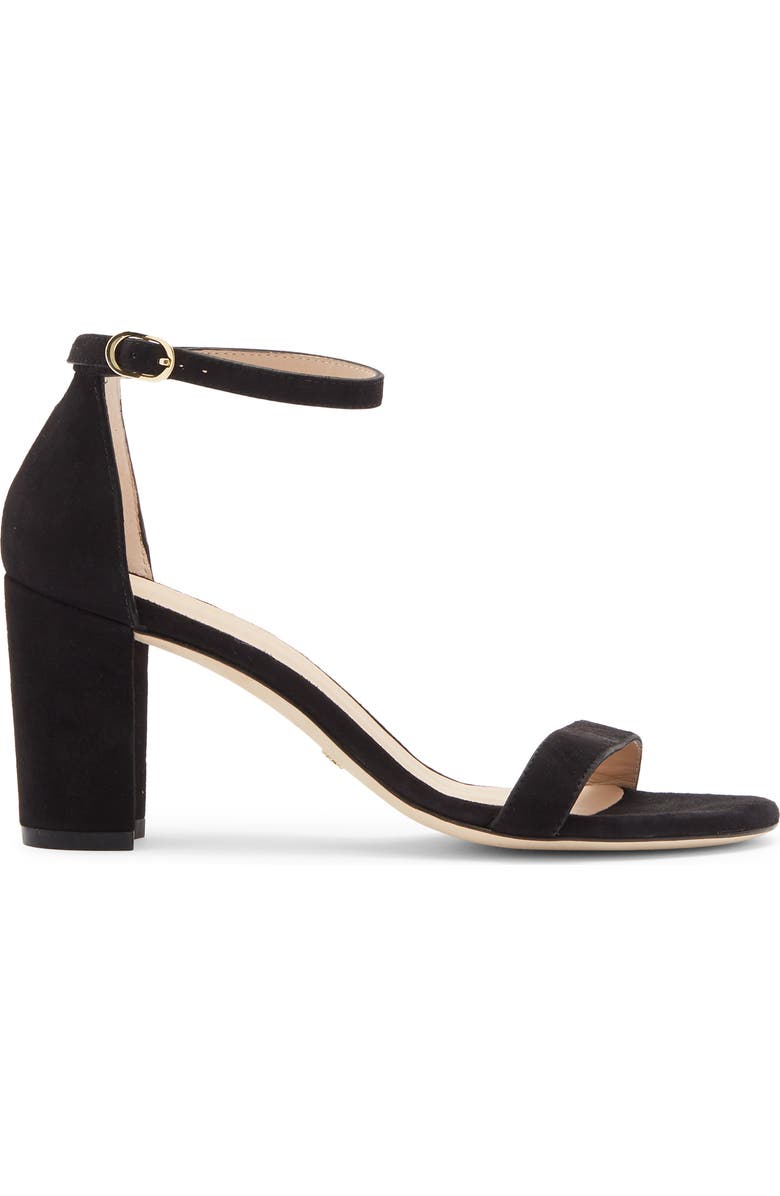 Stuart Weitzman NearlyNude Ankle Strap Sandal, Alternate, color, True Black