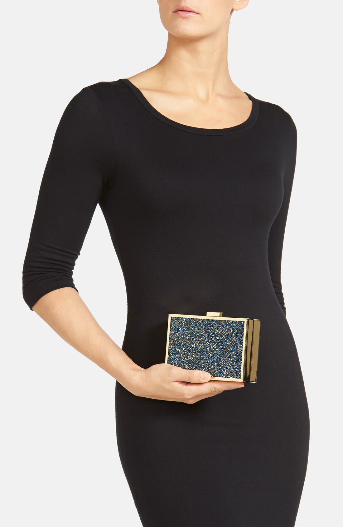 Natasha Couture 'Stardust' Box Clutch, Alternate, color, BLUE MULTI