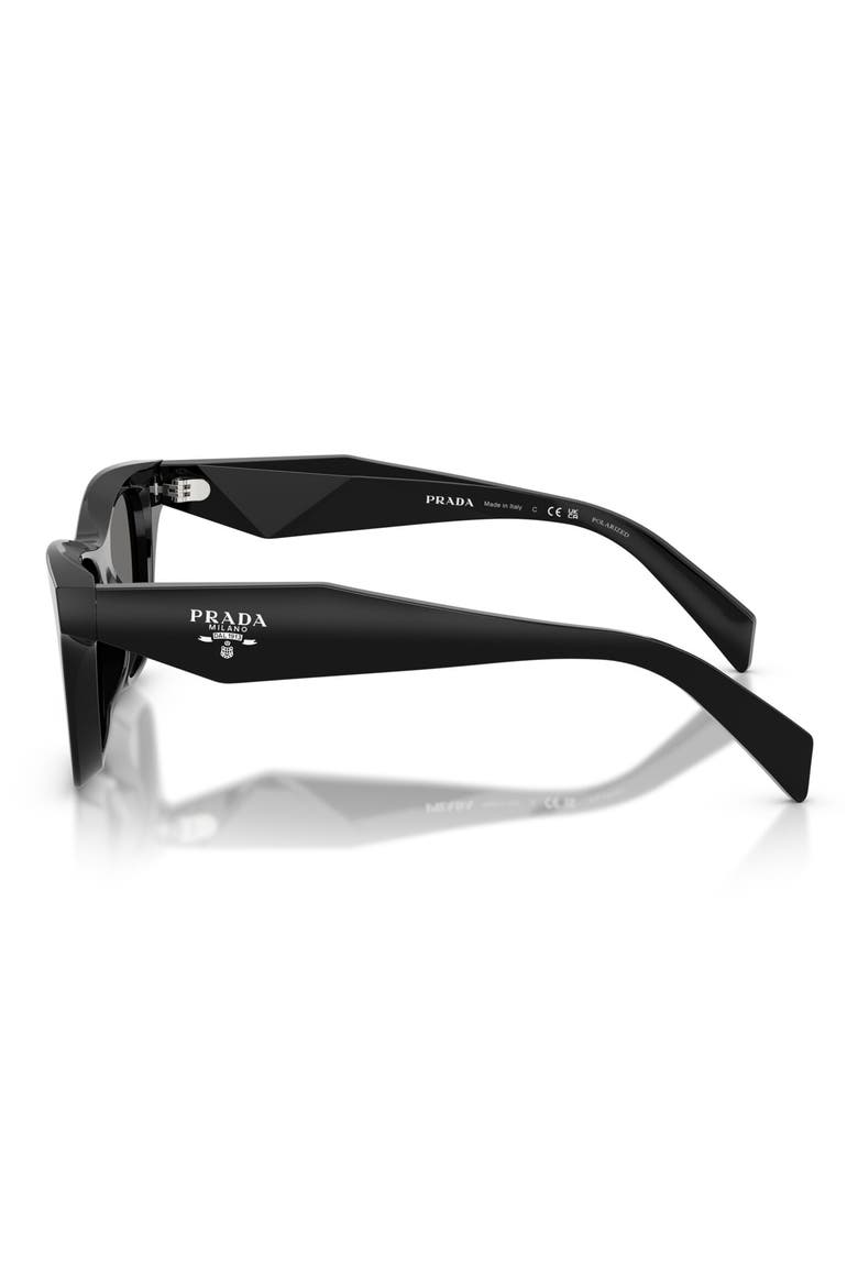 51mm Polarized Butterfly Sunglasses, Alternate, color, BLACK / DARK GREY POLAR
