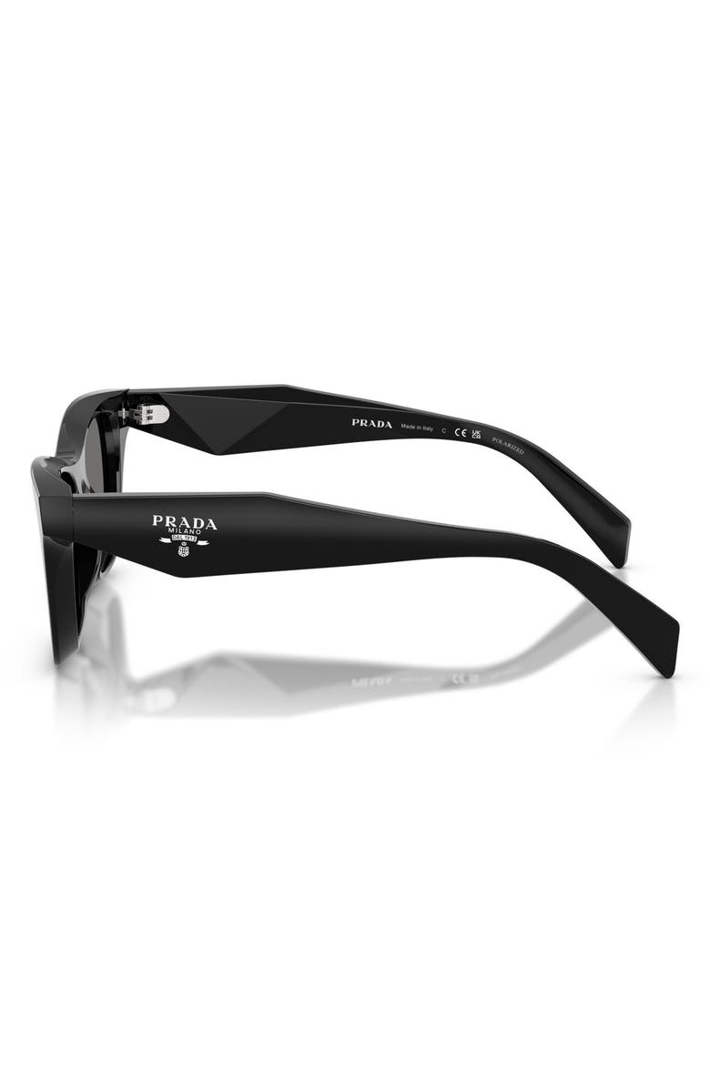 Prada 51mm Polarized Butterfly Sunglasses, Alternate, color, Black / Dark Grey Polar