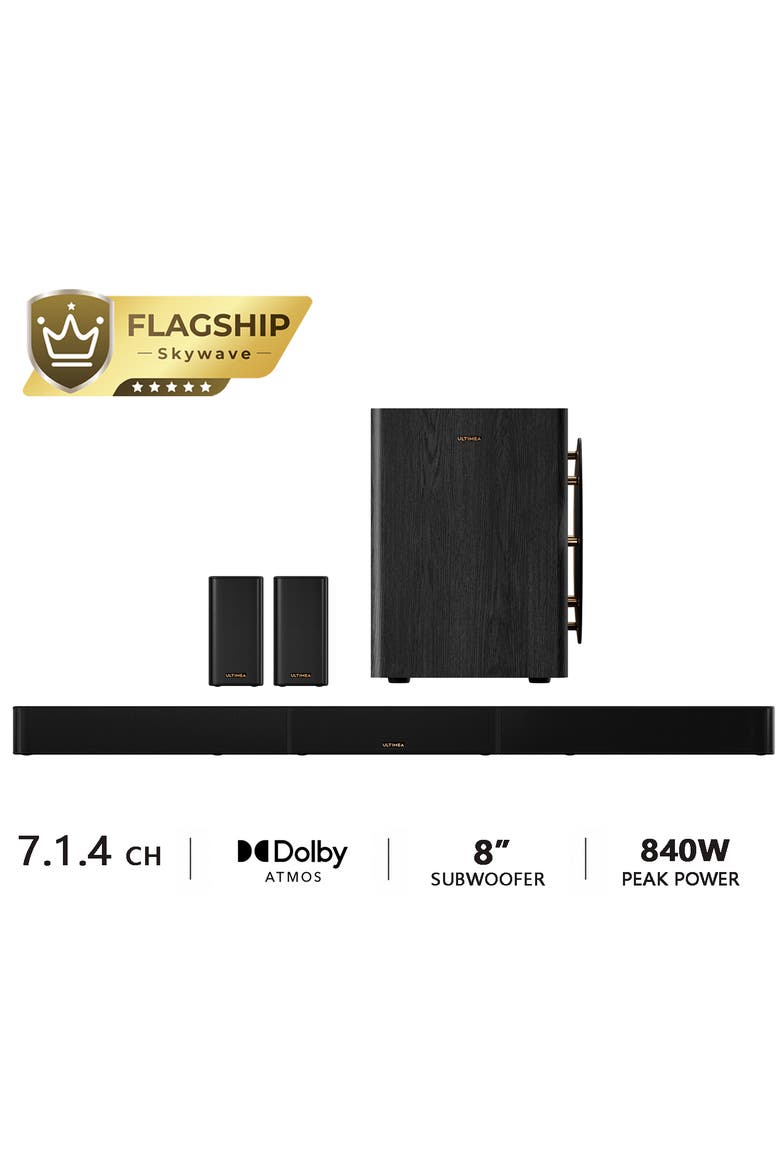 Skywave Series 7.1.4ch Wireless Surround Sound System, Main, color, Black
