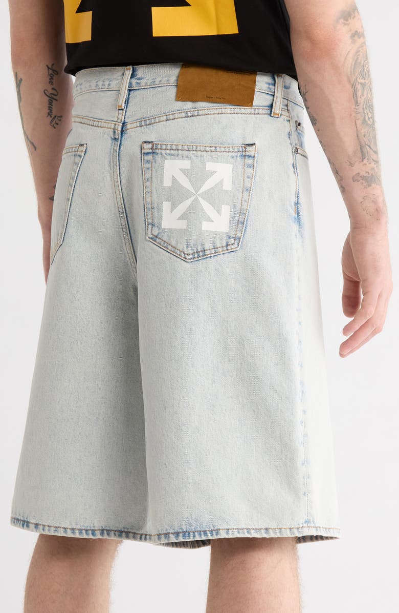 Off-White Single Arrow Skate Denim Shorts, Alternate, color, Denim Shore Bleach Blue