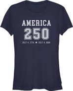 Lost Gods Juniors Lost Gods America Anniversary Dates T Shirt