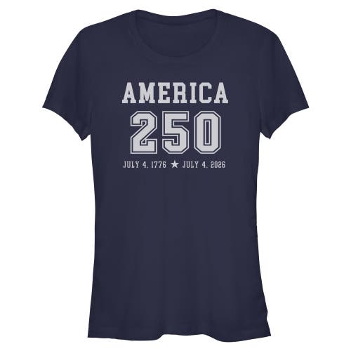 Lost Gods Juniors  America Anniversary Dates T Shirt In Blue