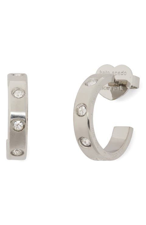 cubic zirconia huggie hoop earrings