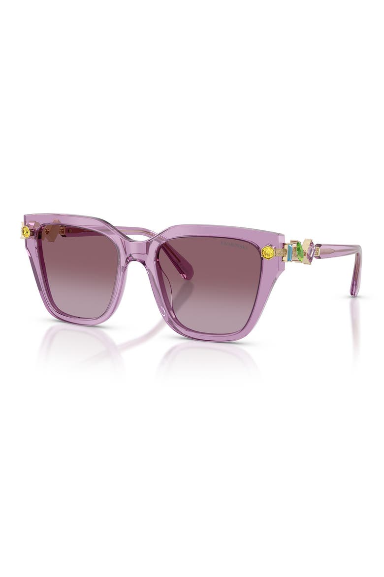 53mm Gradient Irregular Sunglasses, Alternate, color, TRANSPARENT AMETHYST / VIOLET