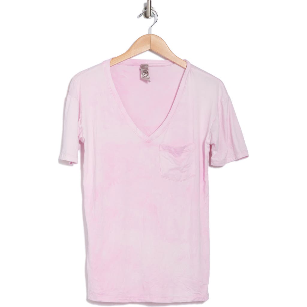 Go Couture V-neck Pocket T-shirt In Lavendar