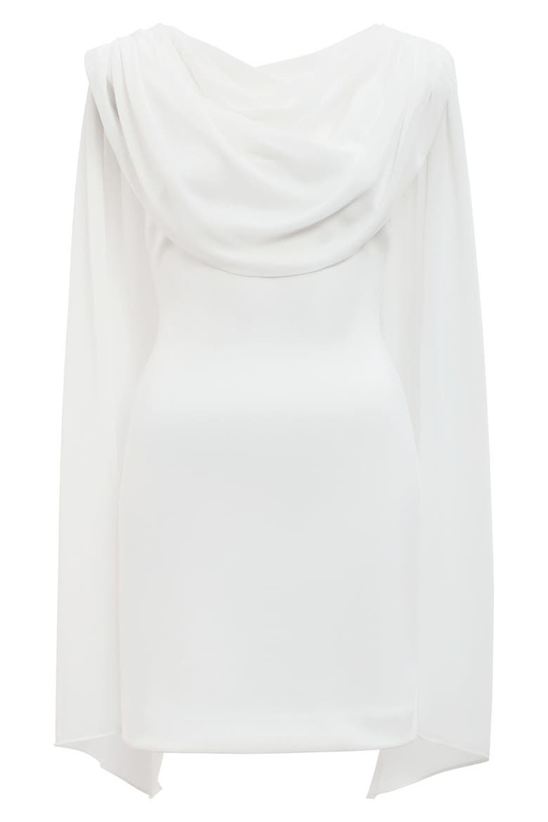 Bowie Drape Detail Minidress, Alternate, color, PORCELAIN