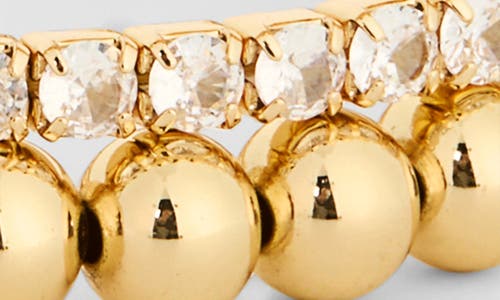 Leith 3-pack Initial Bead Bracelet In J- Clear- Gold