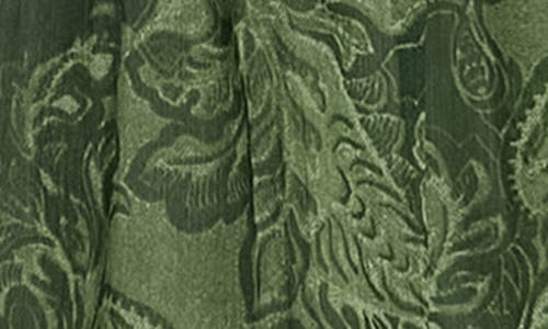 London Times Paisley Long Sleeve Tiered Chiffon Maxi Dress In Green