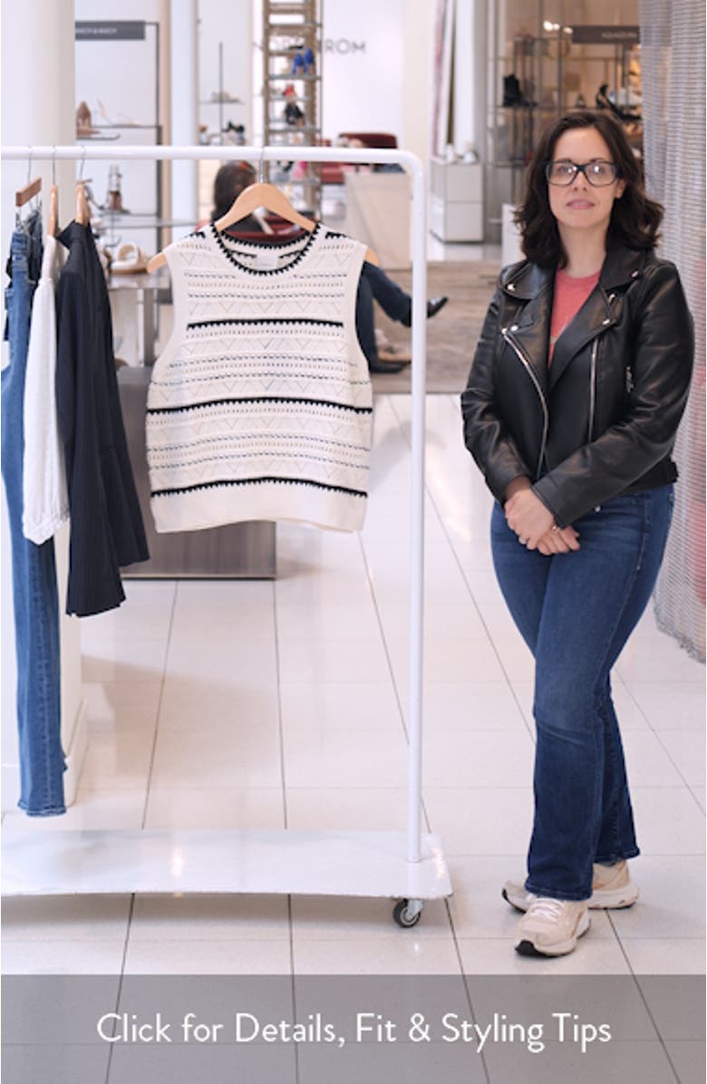 Athena Pointelle Stitch Cotton Sweater Vest, sales video thumbnail