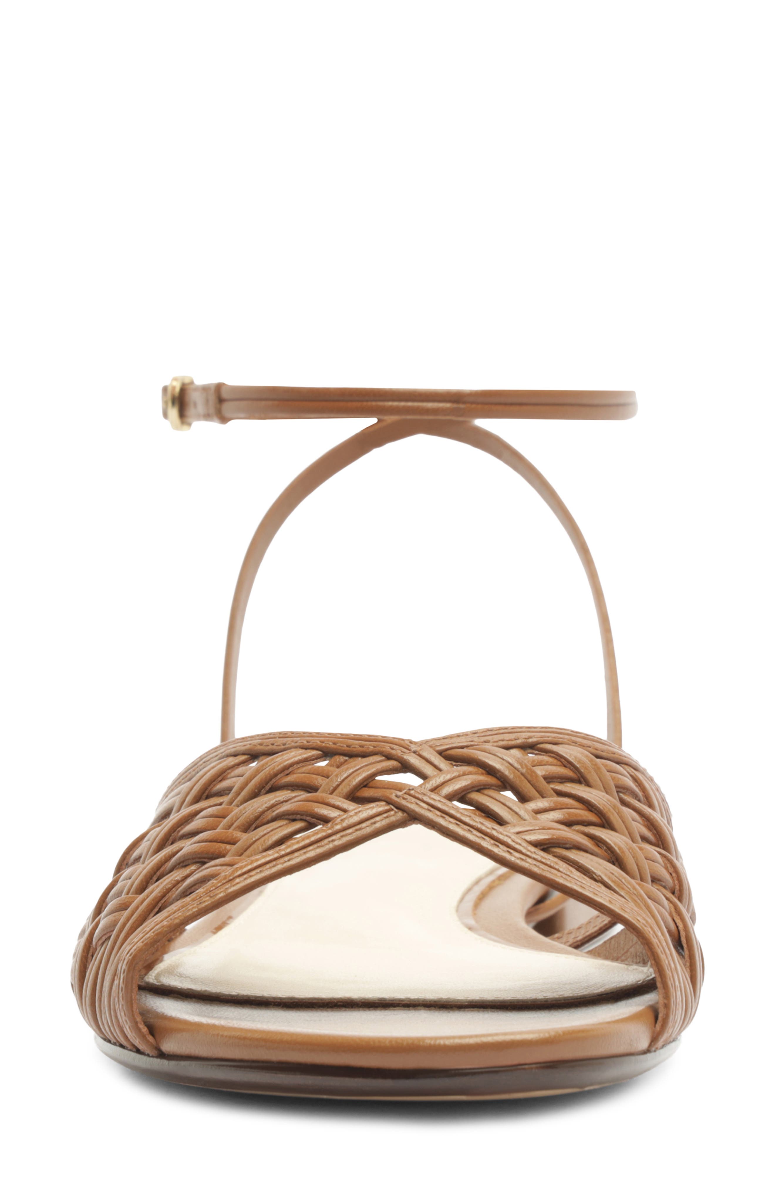 Alexandre Birman Lilian Woven Flat Ankle Strap Sandal, Alternate, color, Espresso