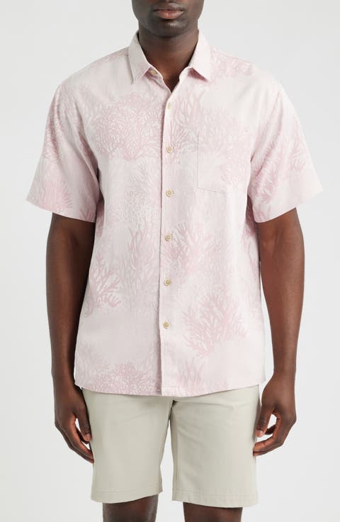 Humu Hideout Jacquard Short Sleeve Button-Up Shirt