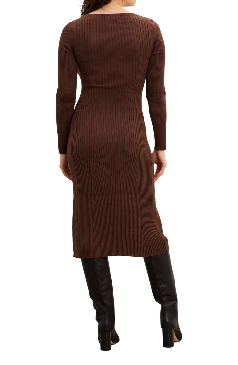 HATCH The Dasha Sweater Dress, Alternate, color, Chocolate