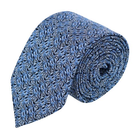 Benito
s Blue Basketweave Patterned Silk Novelty Necktie