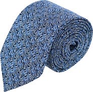 Trafalgar Benito's Blue Basketweave Patterned Silk Novelty Necktie