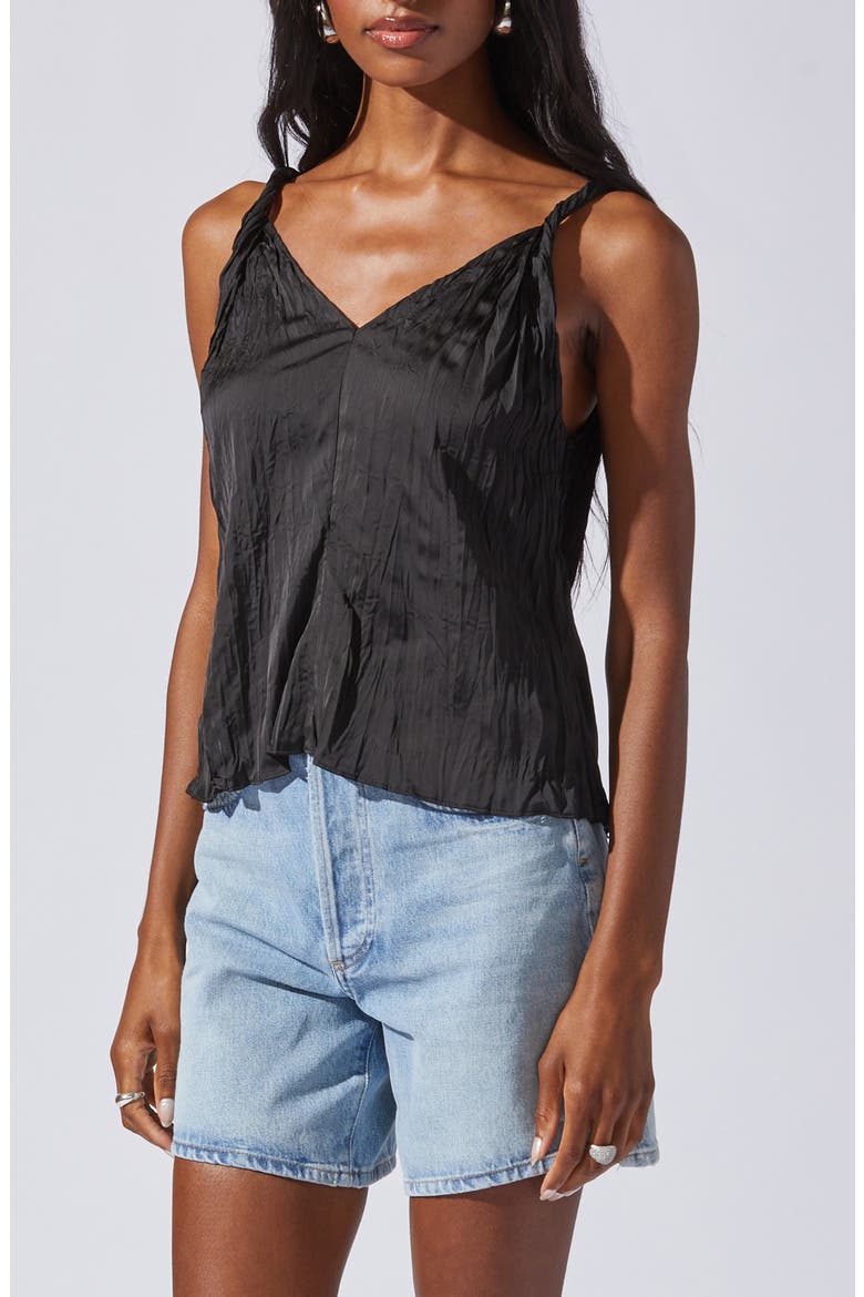 Plissé Camisole, Main, color, BLACK