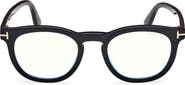 TOM FORD 50mm Small Round Blue Light Blocking Glasses