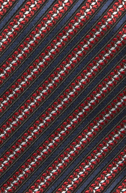 Zegna Ties Stripe Mulberry Silk Tie In Red