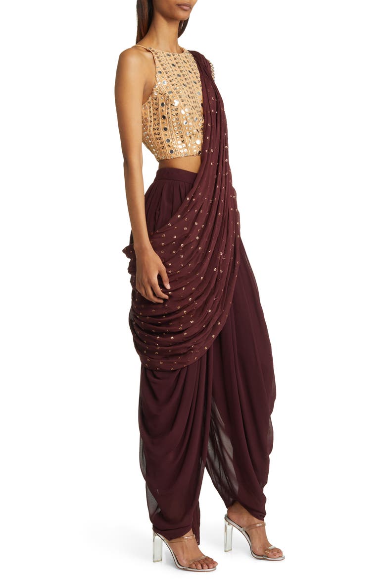 Tara Dhoti Set, Alternate, color, BURGUNDY
