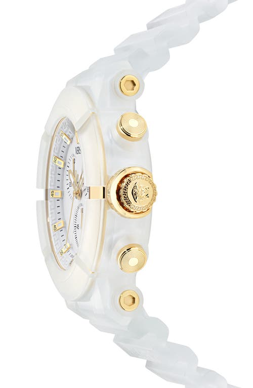 Versace Real Active Chronograph Bracelet Watch, 45mm In White