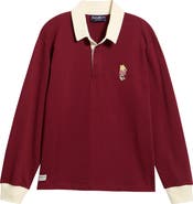 ROWING BLAZERS Pooh Long Sleeve Organic Cotton Rugby Polo