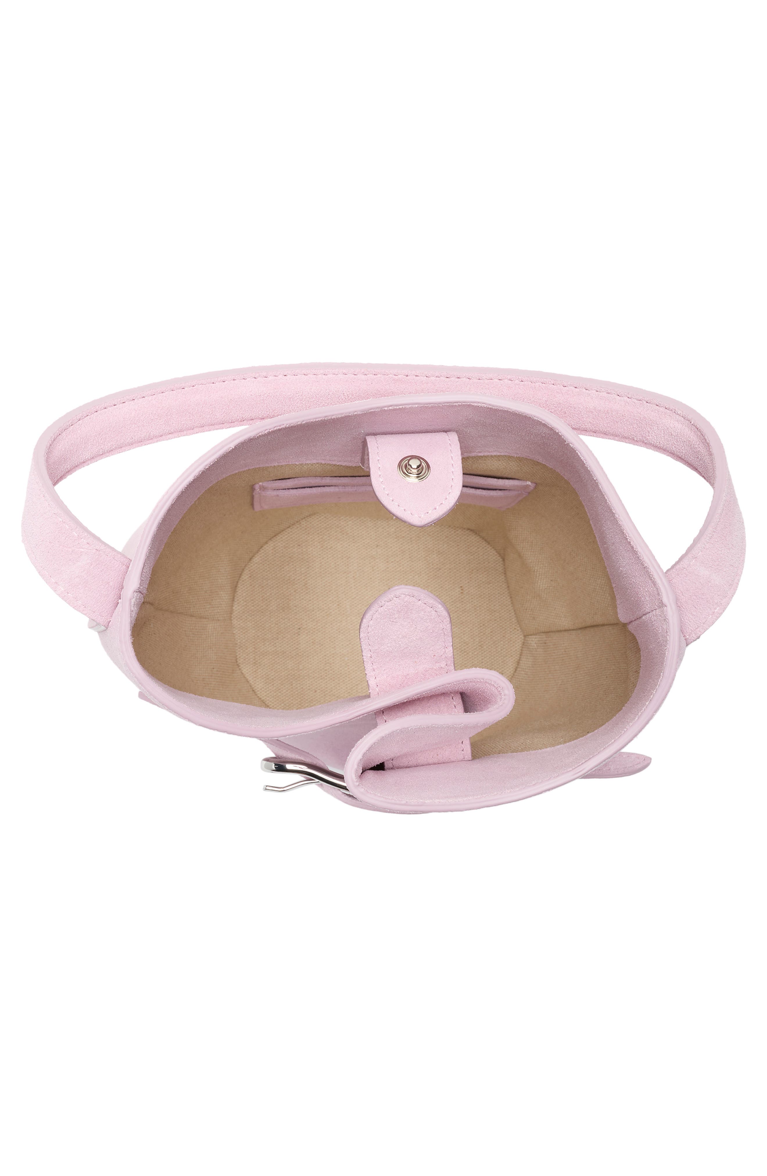 LIFFNER Mini Belted Suede Bucket Bag, Alternate, color, Pink