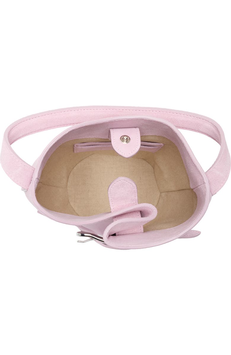 LIFFNER Mini Belted Suede Bucket Bag, Alternate, color, Pink